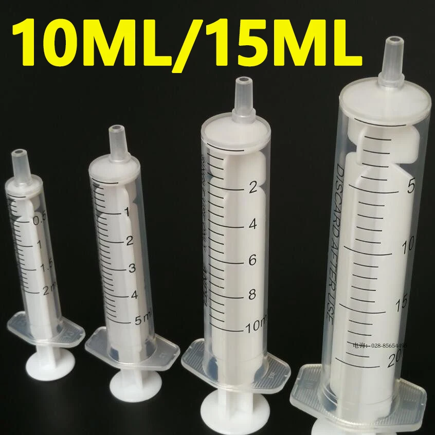 100 pieces of disposable plastic syringes without rubber rings, bulk/individually packaged syringes 10/20ml