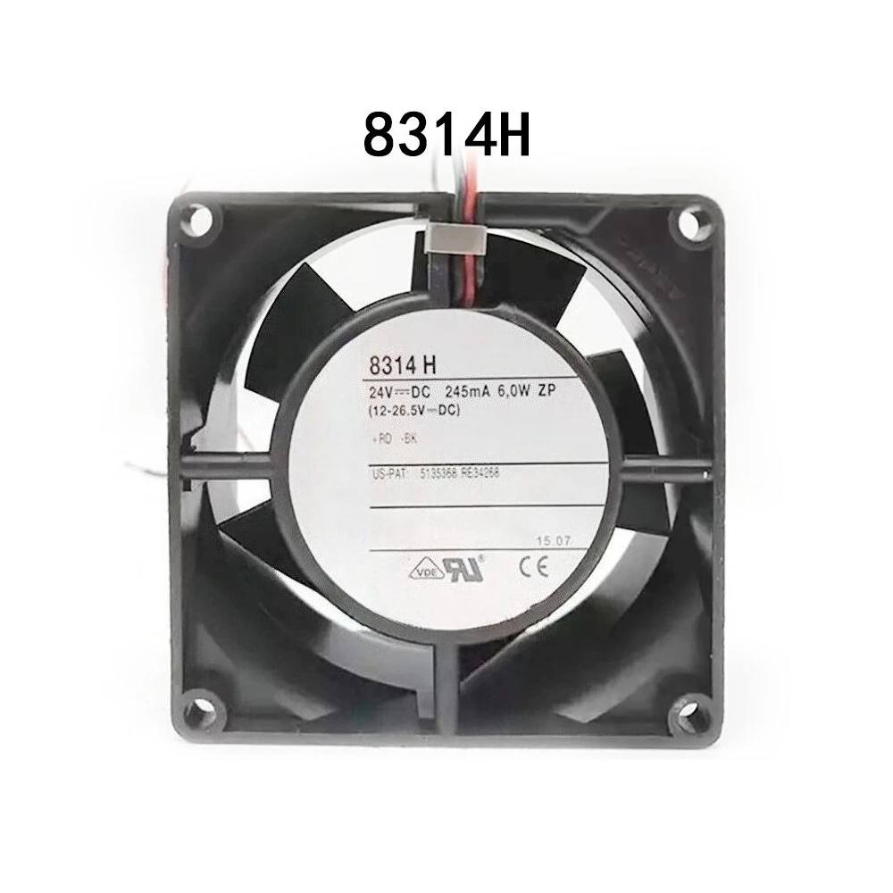 

FOR Ebm-paps Axial fan 8314H 24VDC 6W 0.25A 80*80*32mm 250mA 80m3/h Server radiator