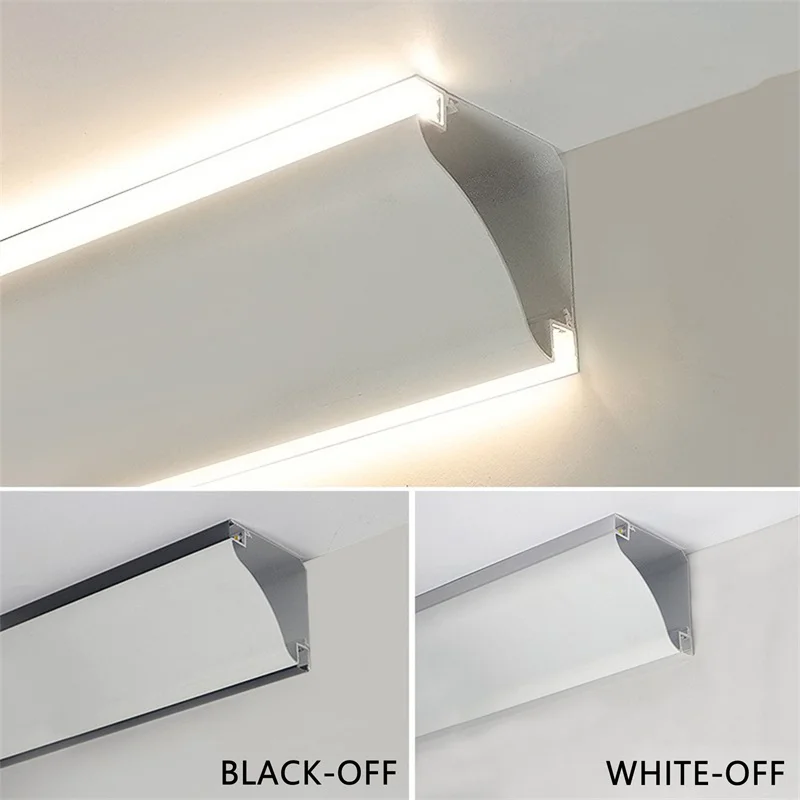 Led Aluminum Profile Ceiling Top Corner Line Lamp Double Luminous 0.5M/1M Hard Bar Strip Indoor Home Decor Atmosphere Lighting