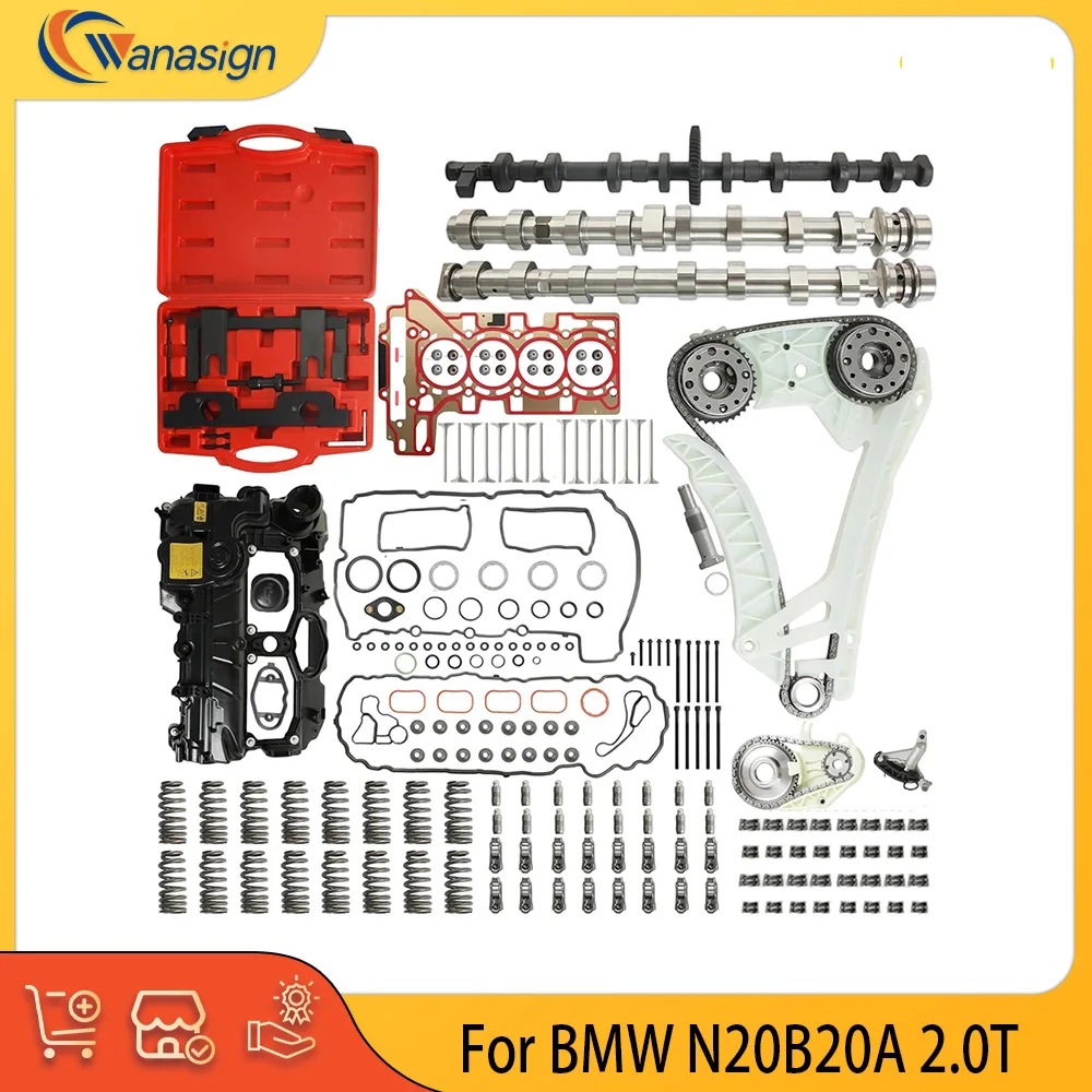 

Engine Parts Timing Chain Tool VVT Head Gasket Camshaft Valve Spring Lifter Rocker Arm Fit 2.0 L L4 Gas N20 For For BMW N26 2.0T