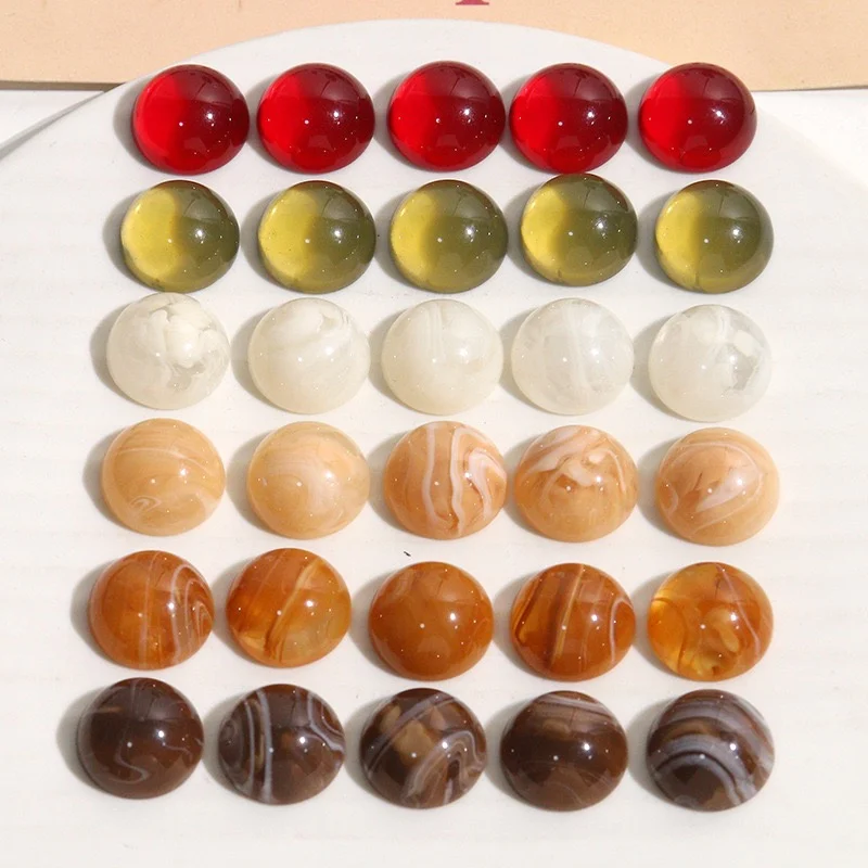 

Free shipping 100pcs/lot 16mm color pattern print geometry rounds shape resin cabochon beads diy jewelry garment hair accessory