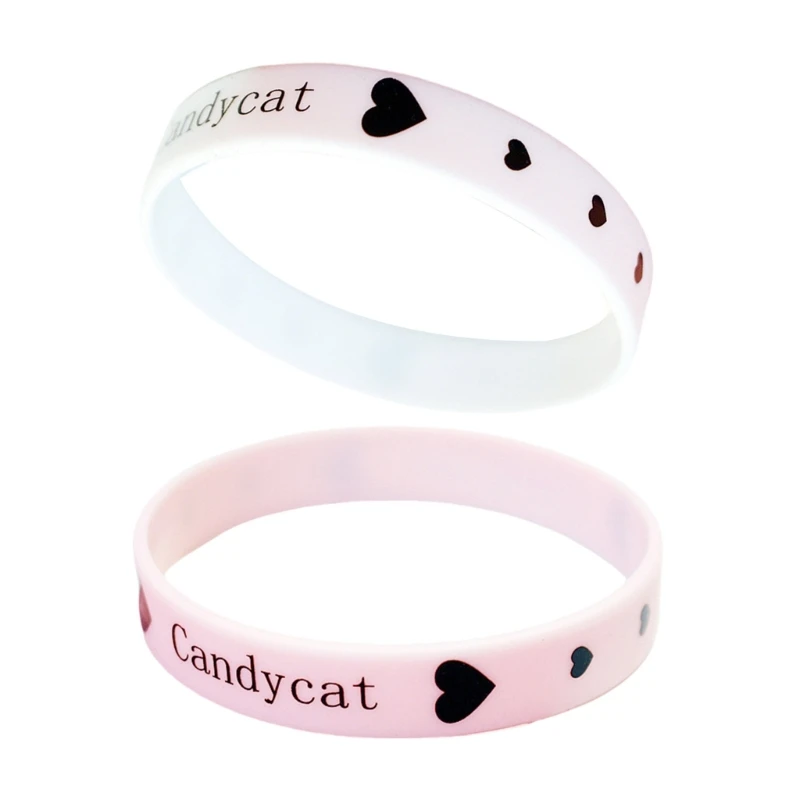 Y1UB Romance Couple Bracelets Sturdy Silicone with Heart Accent for Gifting