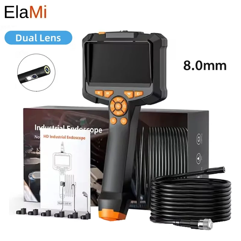 Industrial Endoscope Camera 4.3inch IPS Screen IP67 Waterproof HD1080P 8mm Lens Pipe Sewer Inspection Camera Borescope For Car