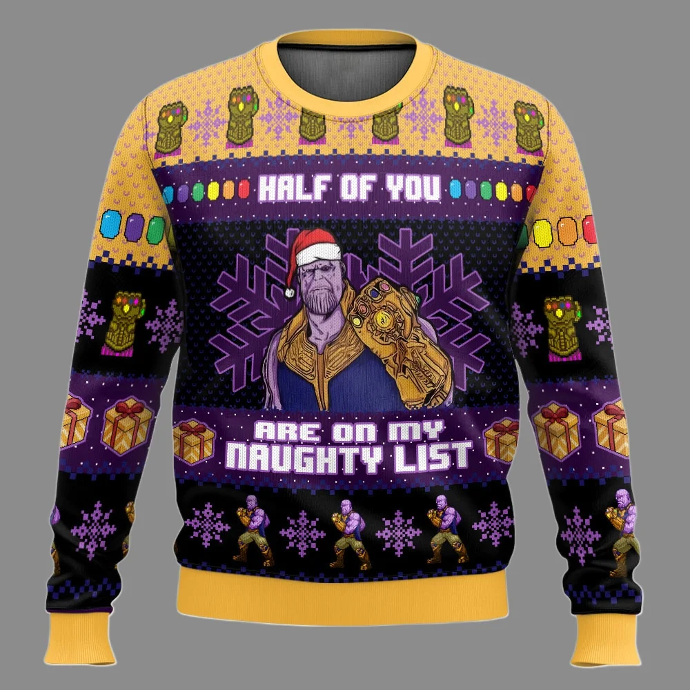 Disney Thanos Autunno e Inverno Stampa 3D Brutto Natale Uomo Donna Pullover Coppia Festa All'aperto Abbigliamento Casual 25/26