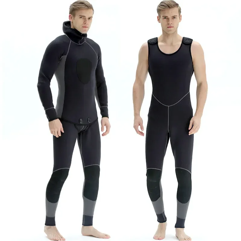 

Men's Hooded Scuba Diving Suit, Long Sleeves, Swimwear, Fishing, Snorkeling, Surfing, Swimming Clothes, 3mm, 2Pcs