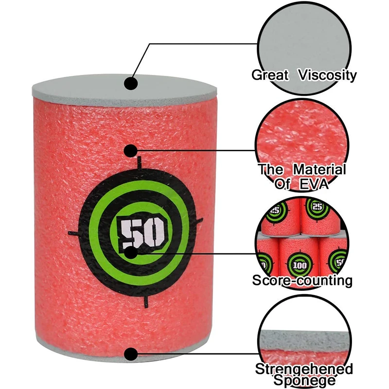 A1  6-30pcs Soft Bullet Target, EVA Bullet Dart Target Compatible With Nerf Blasters Guns(2.36×1.57 Inch) view 5