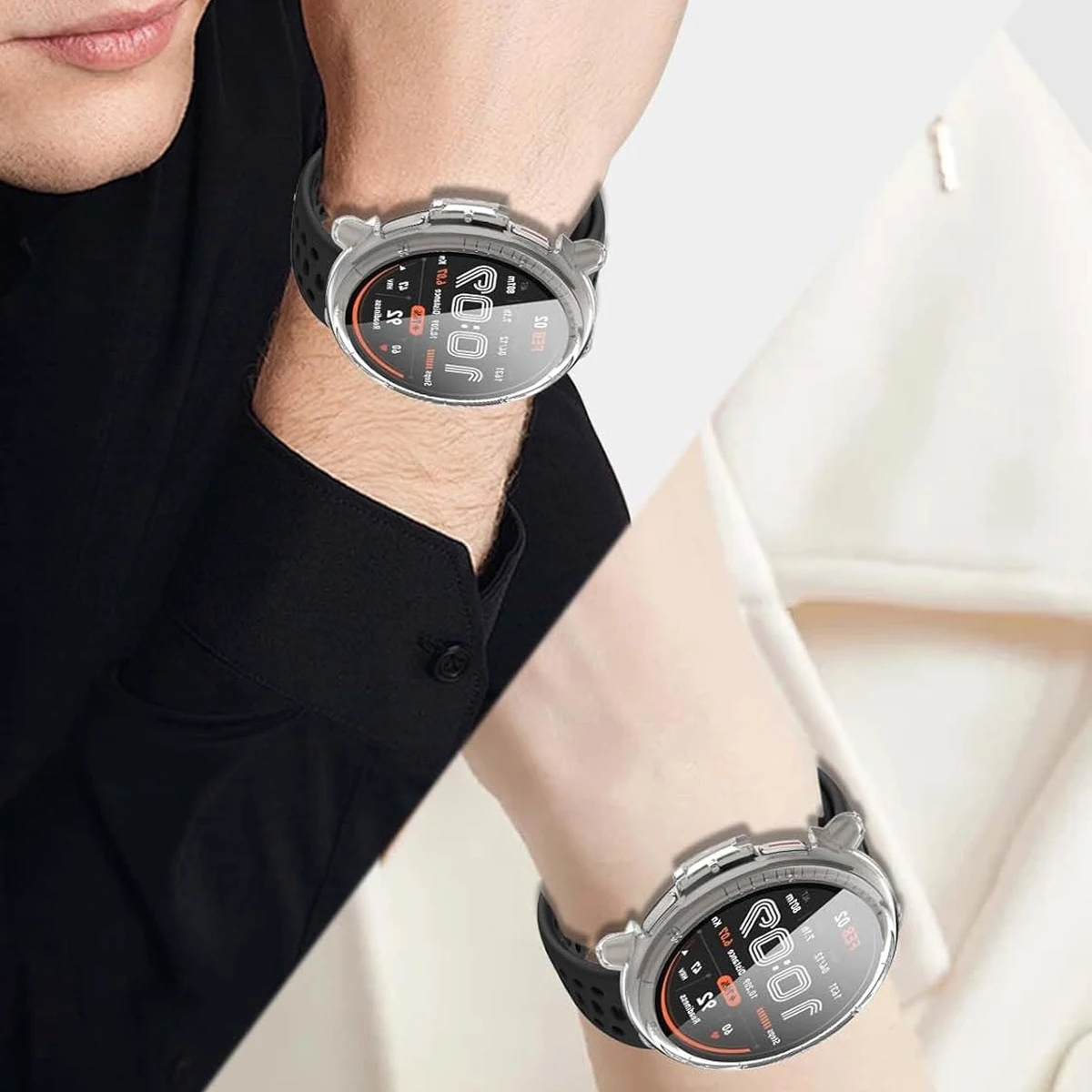 Полый чехол для ПК для Amazfit Active 2 (A243), защитная пленка Samrt, ремешок для часов, ободок, кольцо, бампер для Huami Amazfit Active2, корпус