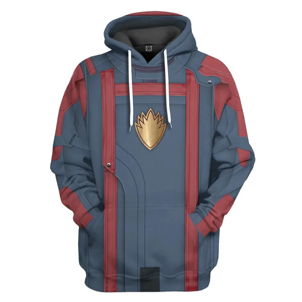 Sudadera con capucha con estampado de Guardianes de la Galaxia Star-Lord, disfraz de Cosplay, Top de manga larga, Jersey informal con capucha, ropa de calle para adultos