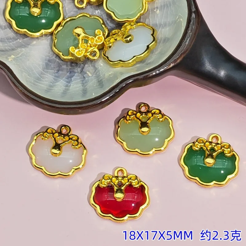 20pc Set Alloy Glaze Peace Buckle Jade Buckle Pendant HandmadediyWoven Bracelet Small Material