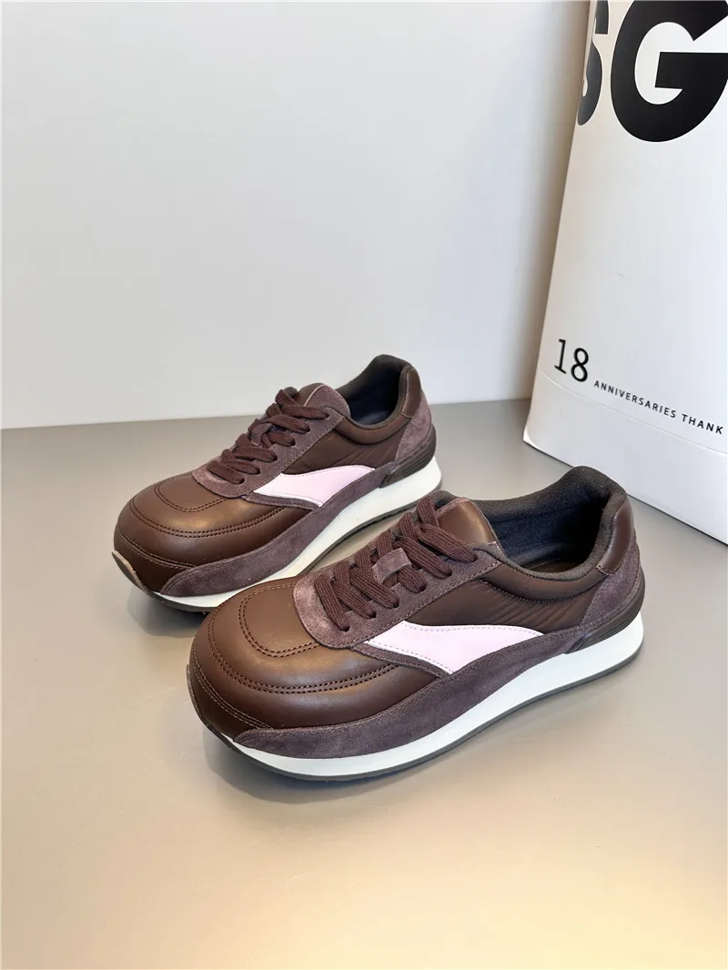 여성용 플랫폼 플랫 스니커즈, 스포츠 신발, 캐주얼 워킹 레이스업 신발, 패션 2025 러닝 여행 브랜드, 신제품