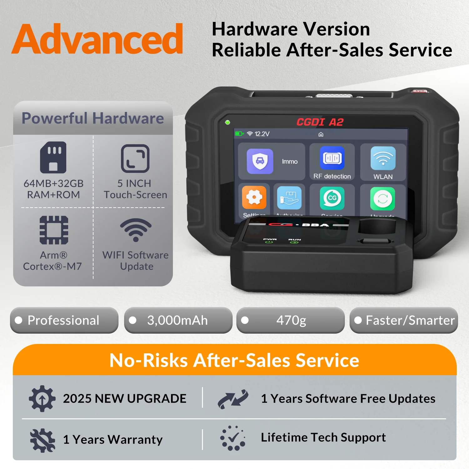 CGDI A2 Wireless IMMO Key Programmer New Frequency Detection For Mazda CX-30 For Toyota 8A 4A For Honda 2021+ CAN FD Diagnostic - Image 2