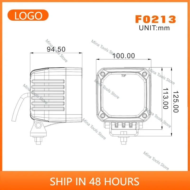 4 Inch Forklift Lamp Tuff Plus Auto Lighting Systems Super Bright 40W Forklift Excavator Led Work Light