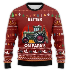 Farm Tractor Santa Claus Graphic Sweatshirts Casual Man Ugly Christmas Sweater Funny Gifts Pullovers Unisex Tracksuit Sweatshirt