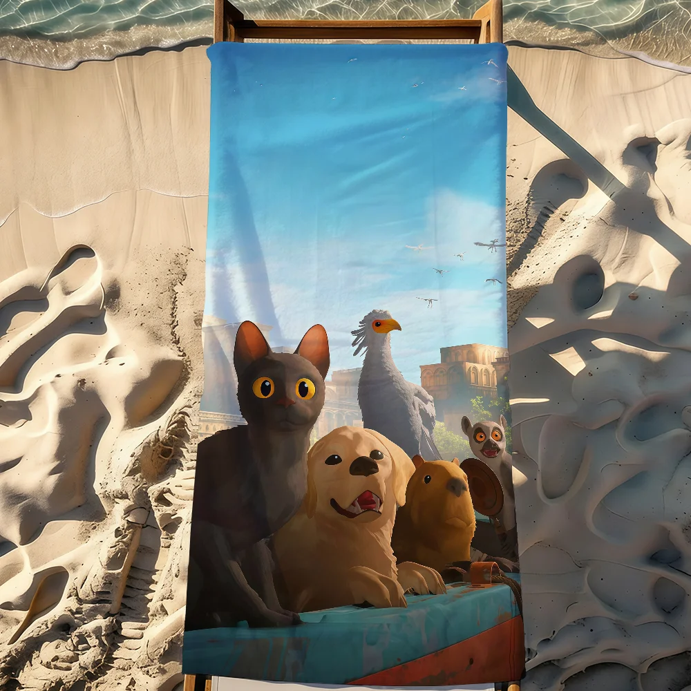 Film F-Flow Cat Cute Towel Sports Quick Dry Travel Camping Gear Sandproof Soft Light Large Beach Towel