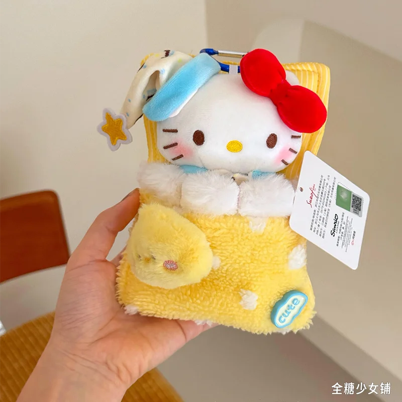 

Kawaii Hello Kitty Sanrio Plush Toy Cute Cartoon Keychain Cute Cartoon Car Key Chain Bag Decoration Children Gifts for Girls