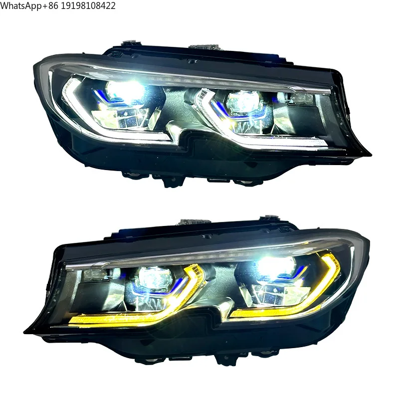 Double Color for 2020-2022 3Series G20 G21 12V Laser Headlight Modification Yellow White DRL Daytime Running Light