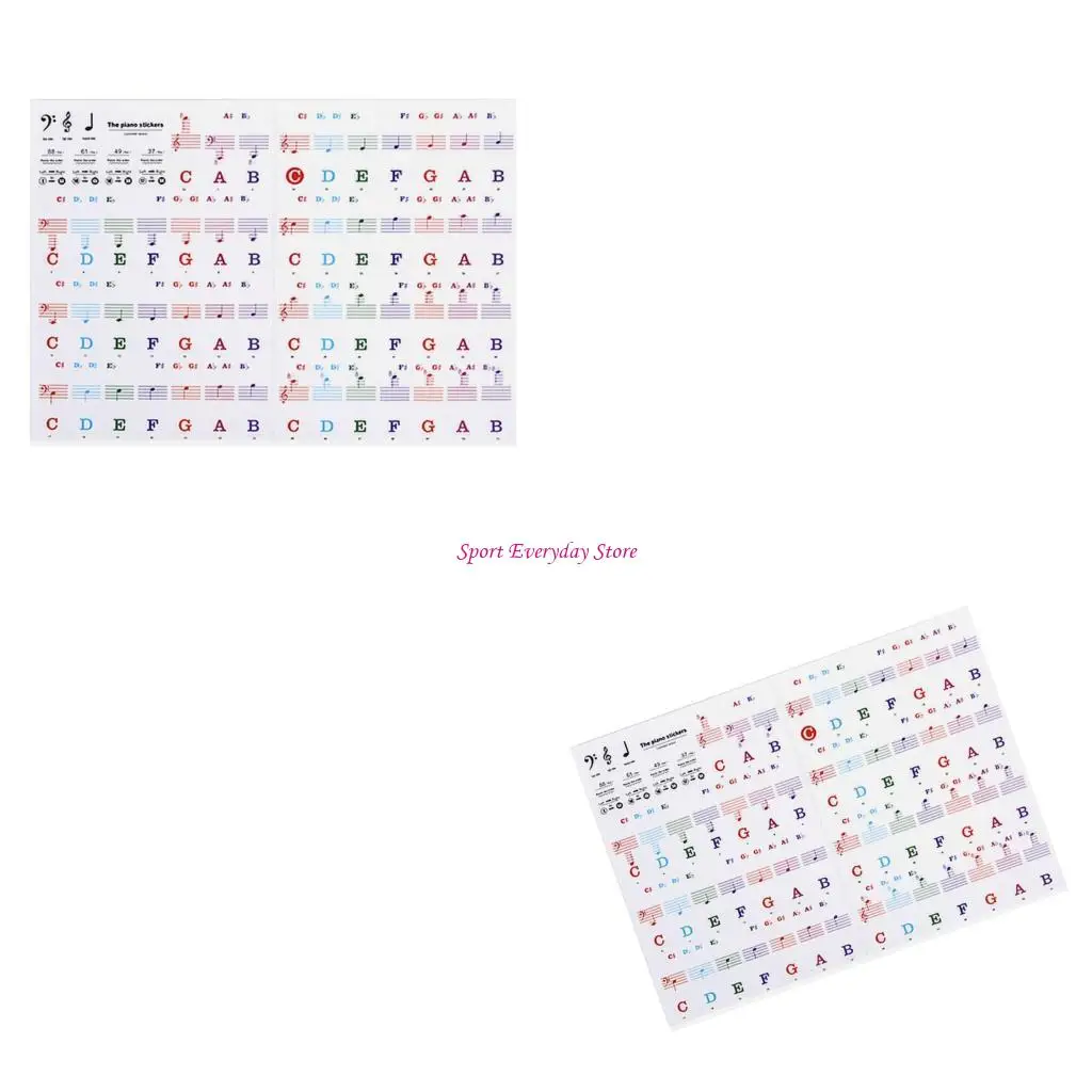 

ПВХ музыкальные нотации лейблы подходят для 88 61 54 Ключевой инструмент для обучения цифровой фортепиано Jome