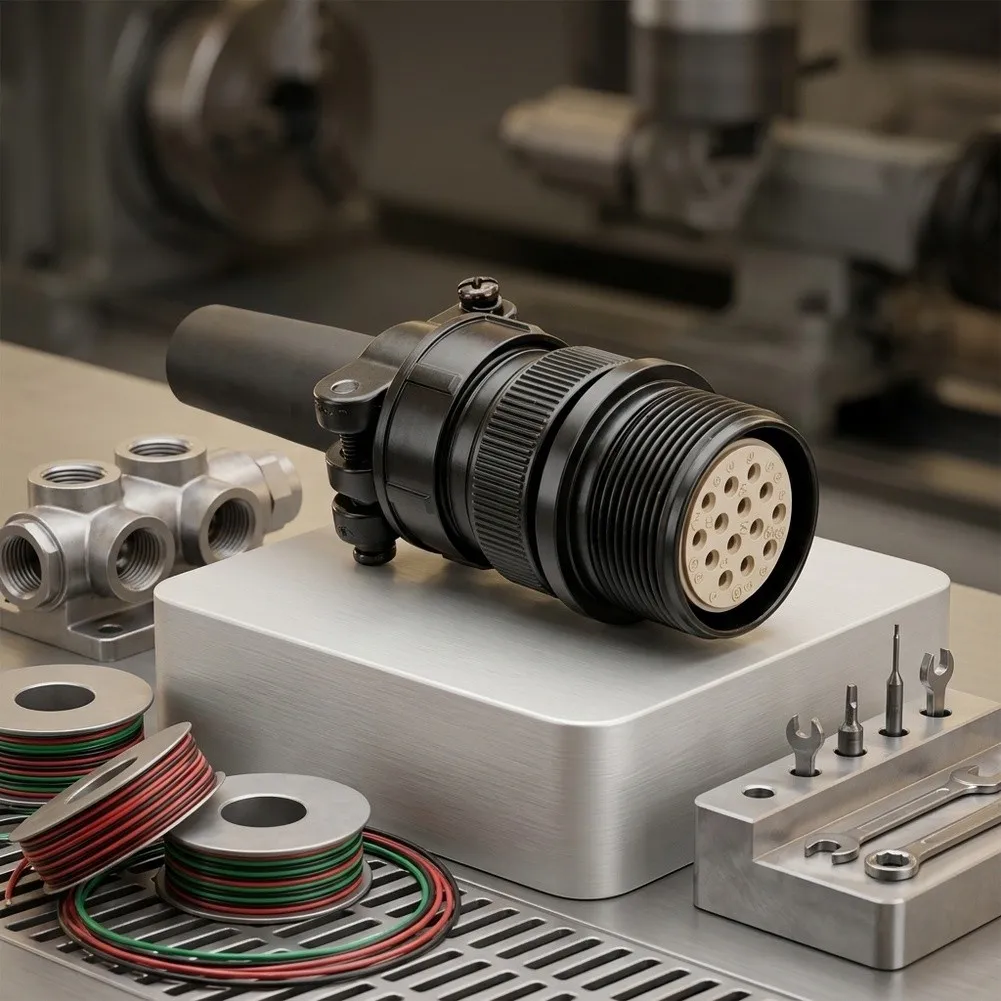 14 Pin Industrial Aviation Connector for Power and Data Integration in Automated Production Lines and Control Cabinets