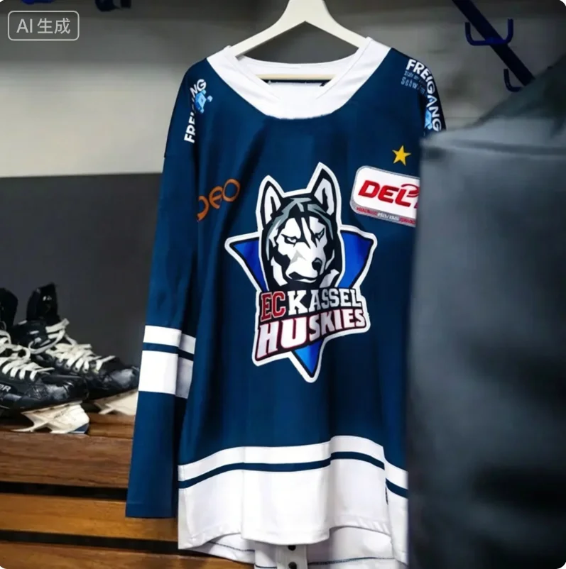 Nueva Camiseta Deportiva Casual de Manga Larga con Estampado 3D de los Kassel Huskies de la Selección Alemana de Hockey DEL2 2026, para Hombre, Local y Visitante, de Secado Rápido
