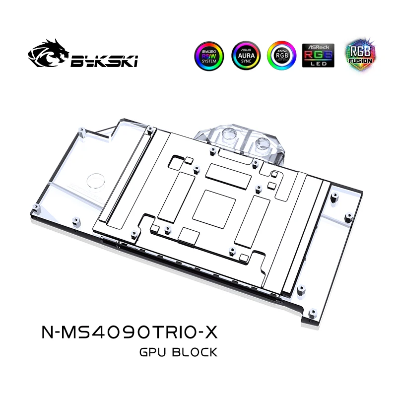 Bykski GPU Waterblock Cooler สําหรับ MSI RTX 4090 Suprim X/RTX4090 GAMING X TRIO 24G การ์ด Watercooler หม้อน้ําทองแดง
