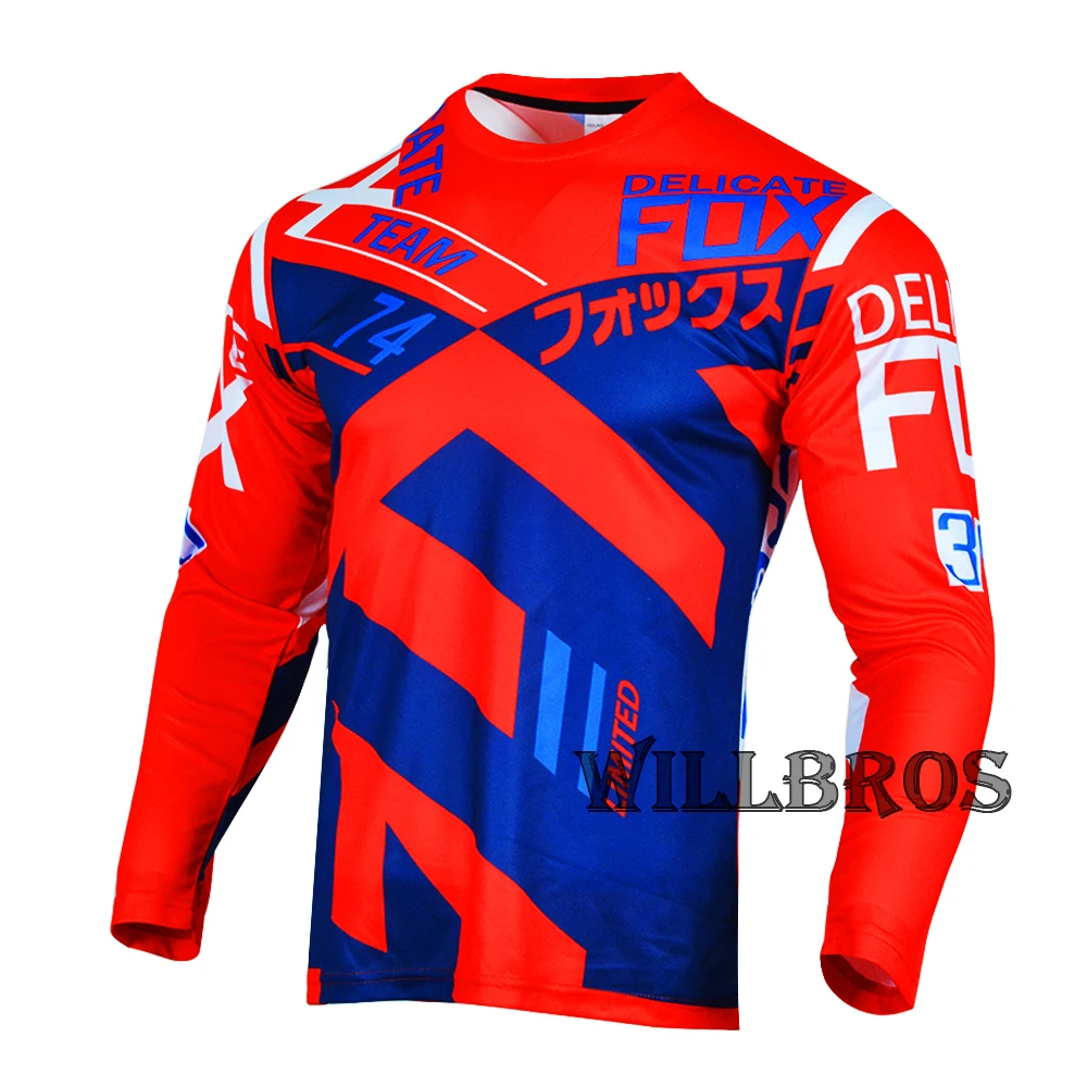 

360 Divizion Jersey T-shirt Motocross MTB DH Downhill Dirt Bike Bicycle Long Sleeve Cycling Men Red Mesh Clothes