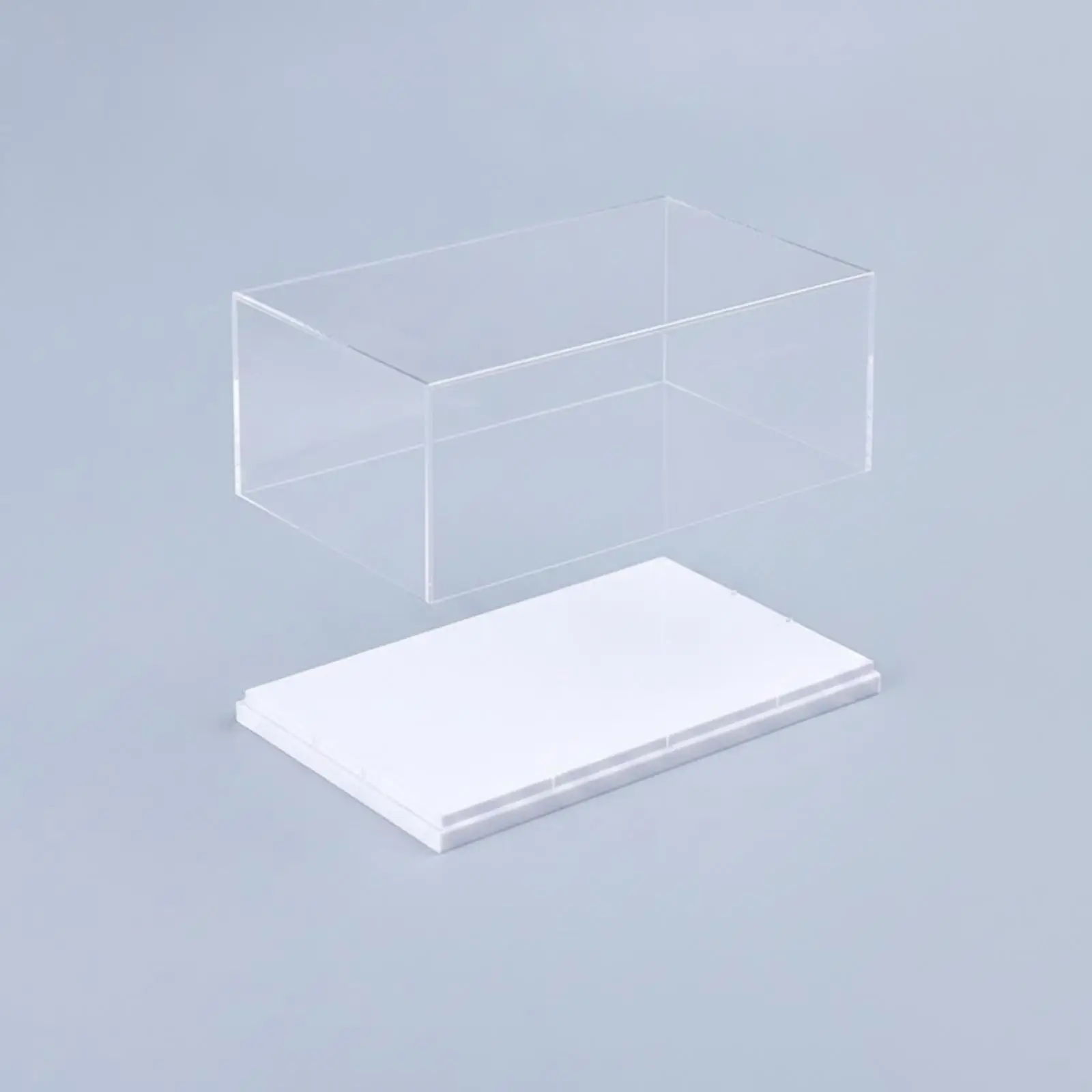 Transparent Acrylic Display Case for Small Model Cars Dustproof Showcase Box with Base for Collectible Miniatures