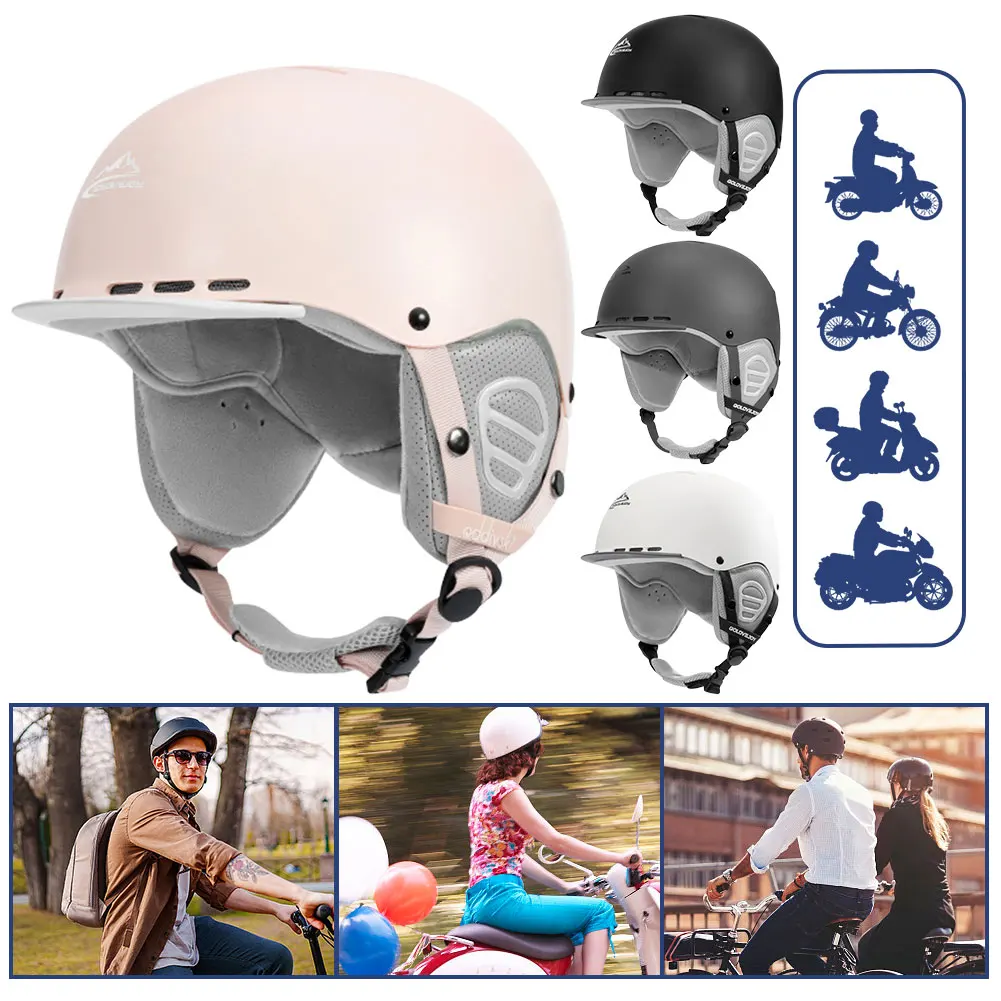 Skischutzhelm mit Gehörschutz, Ski-Schutzkappe, Lüftungsschlitze, ABS-Schale und EPS-Schaum zum Skifahren, Skateboarden, Snowboarden