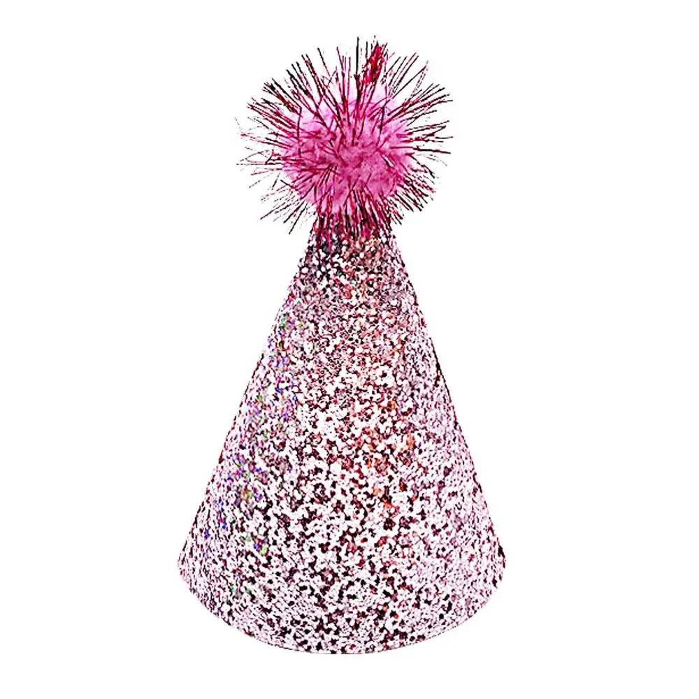 

Puppy Party Costume Decorative Pet Birthday Hat Adjustable with Ball Dog Sparkling Hat Foldable Cat Sequin Cap for Birthday