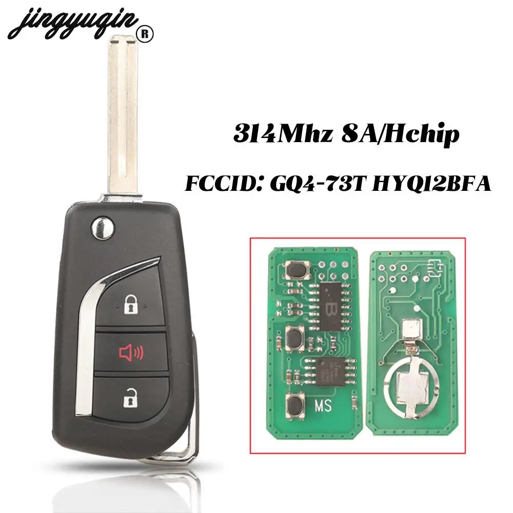 

jingyuqin FCCID: GQ4-73T HYQ12BFA 3Buttons 314MHZ 8A-H Chip Remote Car Key Control For Toyota Vios Hilux RAV4 Yaris 2017-2021