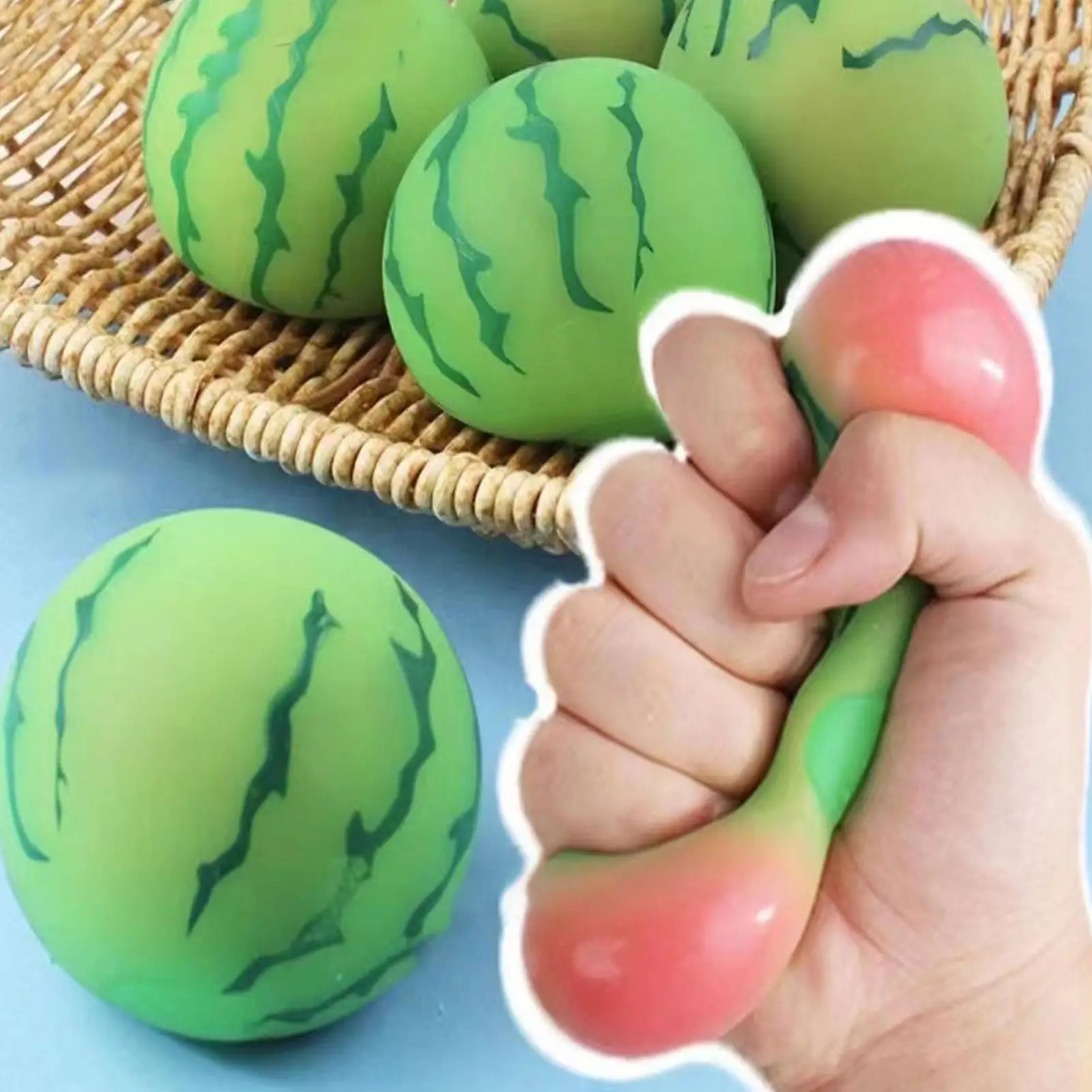 Watermelon Stress Toy Color Changing Watermelon Squeezing Toy Fruit Antistress Fidget for Kids Adults Working Studying Commuting