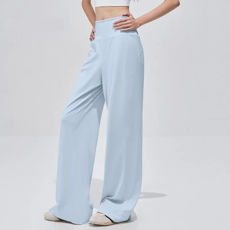 Summer Loose Yoga Leggings Women Sports Straight-leg Pants High Waist Workout Run Pilates Breathable Quick Drying Running Pants