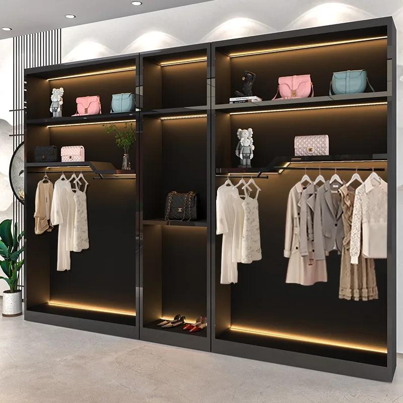 متجر لبيع الملابس الفاخرة الخفيفة، وخزانة عرض البث المباشر، وخلفية متجر الملابس للرجال والنساء #4