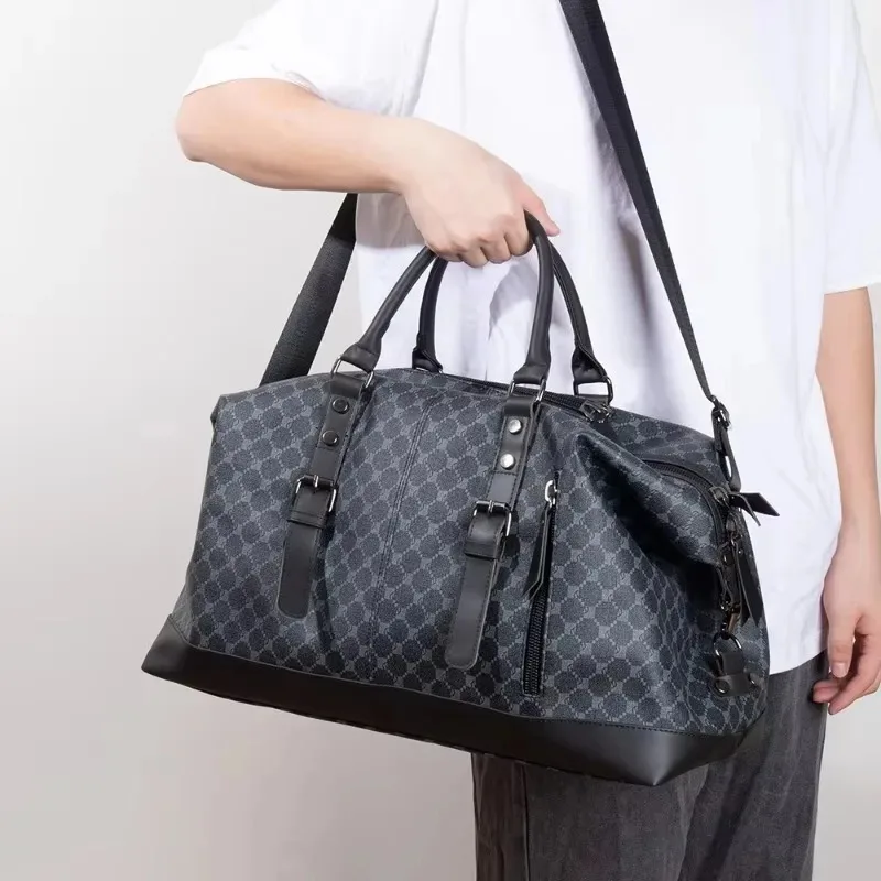 

Floral Plaid Print Handbags Men Travel Tote Fashion Top-Handle Bags Luxury Men's Crossbody Bag Large Capacity Laptop Bag Male