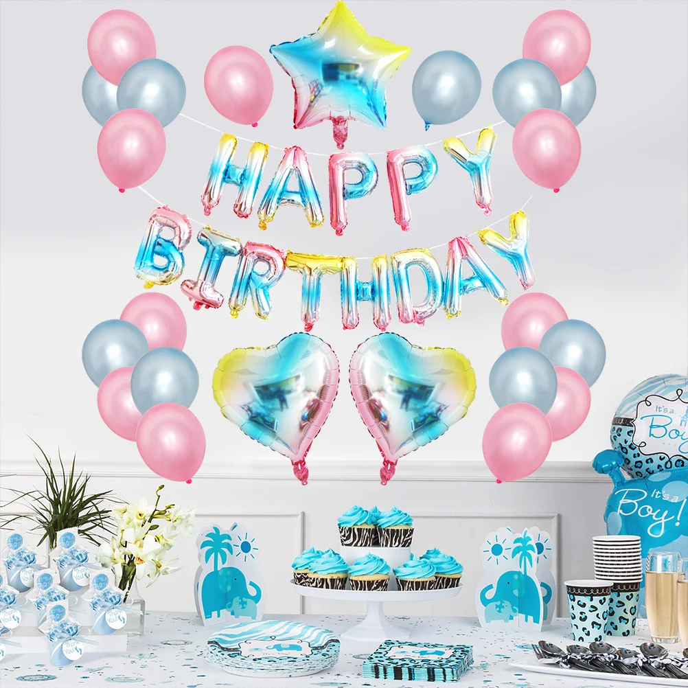 

Birthday Balloons Set Gradient Latex Foil Number Balloons Party Decorations Indoor Outdoor Birthday Party Supplies