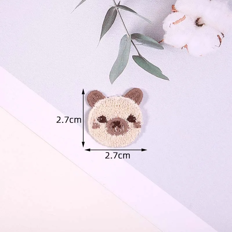 15PCS Best-selling clothing, hats, decorative trims, small accessories, adorable cartoon bear and rabbit hand-sewn embroidered