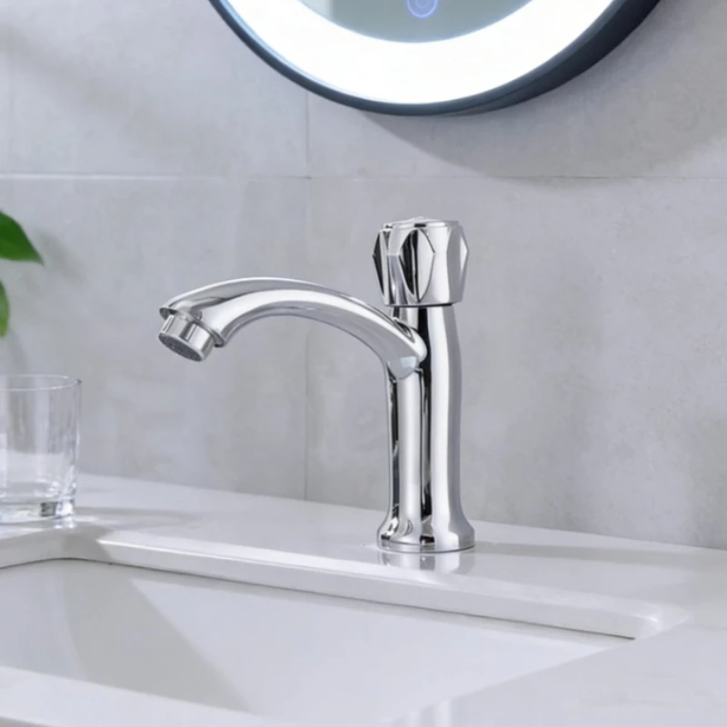 

2pcs Bathroom Washbasin Single-cooling Faucet Bathroom Sink Countertop Basin Kitchen Faucet Household Accessories Bathroom Tools