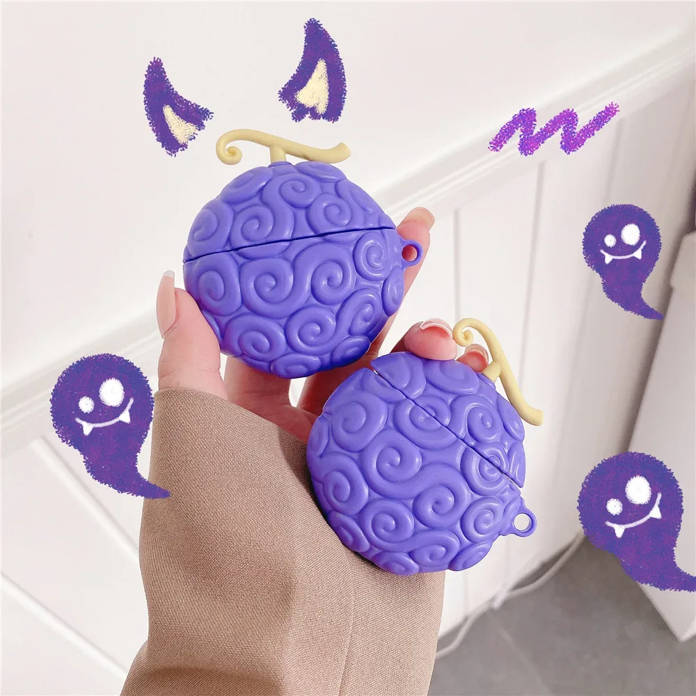 Anime Devil Fruit Rubber Fruit Burn Fruit For Apple Airpods 123 Pro Cases Cartoon Silicone Earphone Protective Cover Accessories