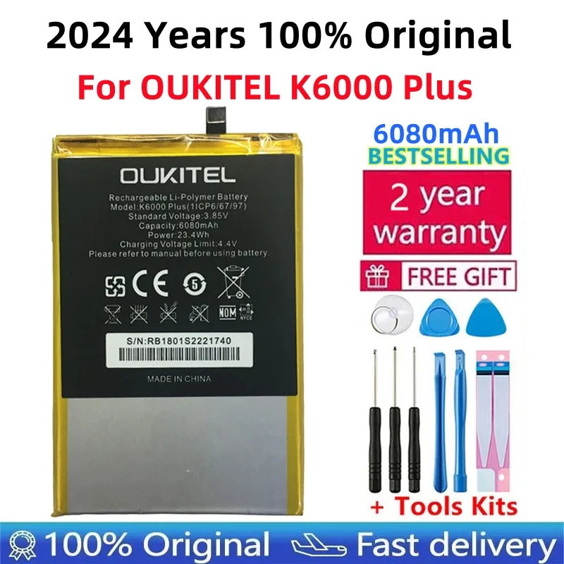 

Original Replacement Battery For OUKITEL K6000 Plus Mobile Phone Rechargeable Li-polymer Batteries 6080mAh In stock