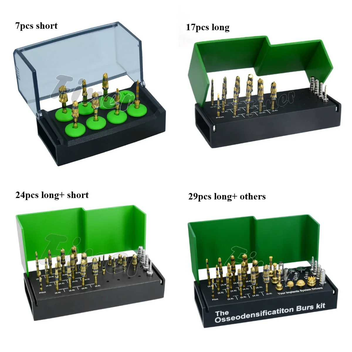 Osseodensification Burs Kit Dental Implant Drills with Tissue Punch Bone Saw Disk Membrane Diamond Coated Bur Drills