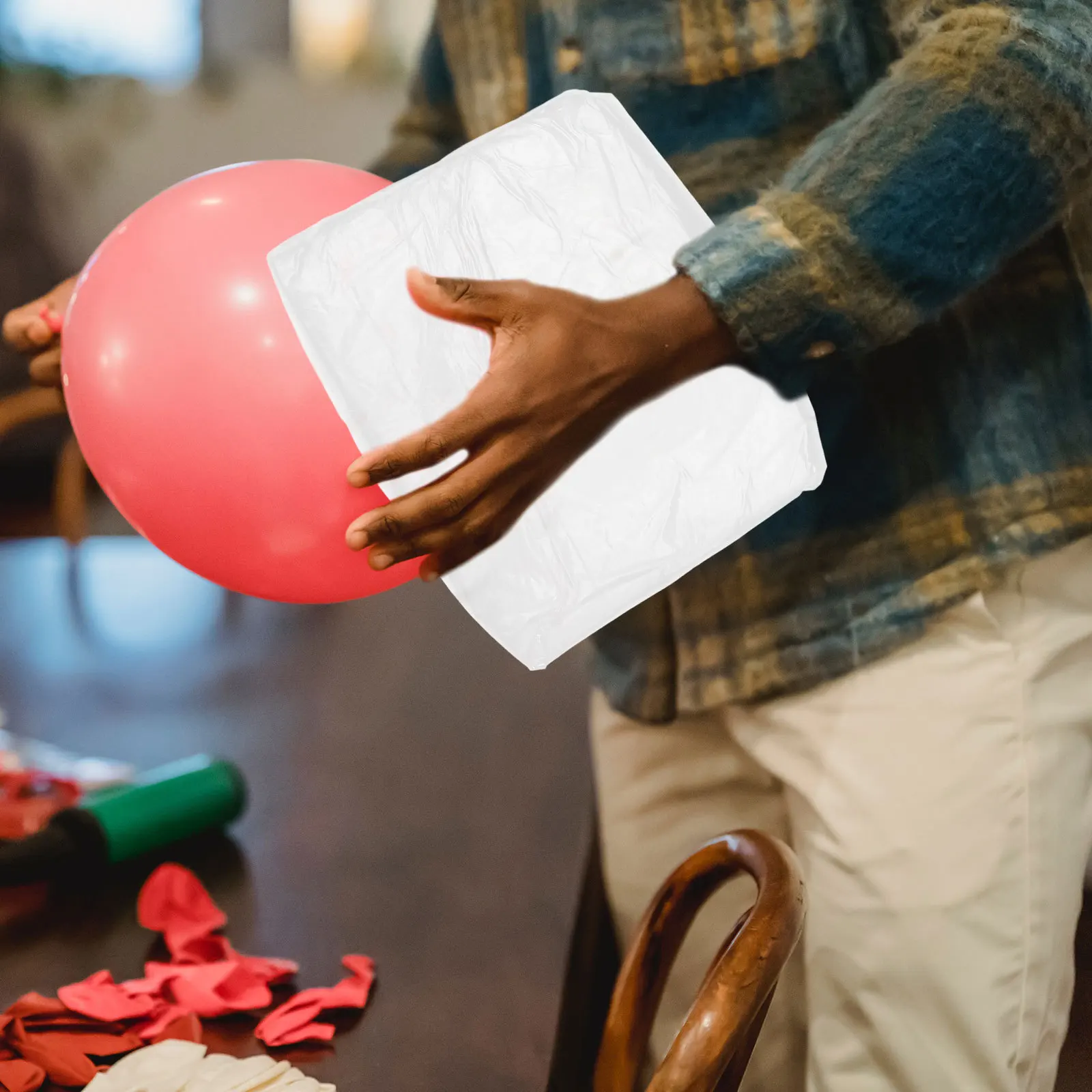 Bolsa de transporte de globos impermeable, Material de Pe, gran capacidad, multifuncional, fácil de llevar, bolsa protectora de transporte de globos, 2 uds.