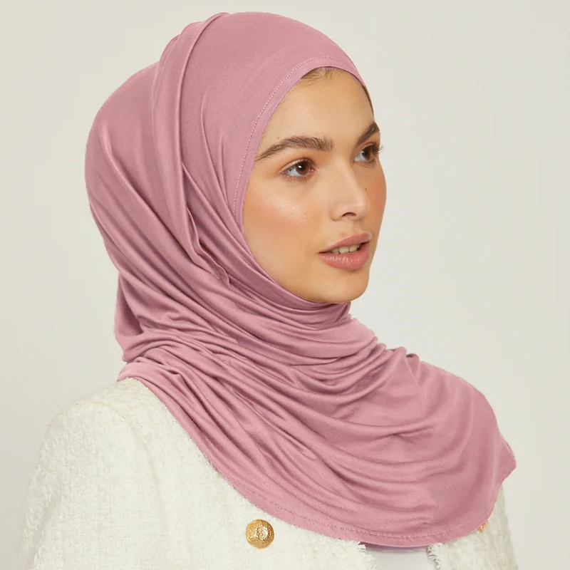 Muslim Plain Hijab Cotton Stretchy Premium Jersey Scarf Soft Material Prayer Shawls Women Muslim Jersey Hijab