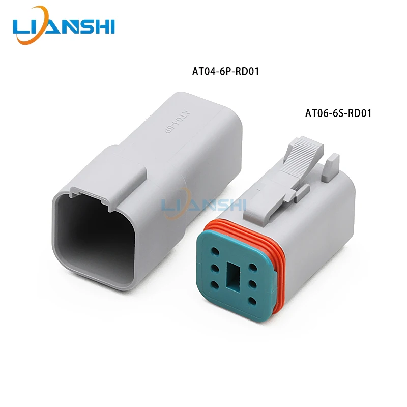 1 Set 6 Pin Waterproof Automotive Docking Connector Male AT04-6P-RD01 Female AT06-6S-RD01 For Agricultural Machinery Constructio
