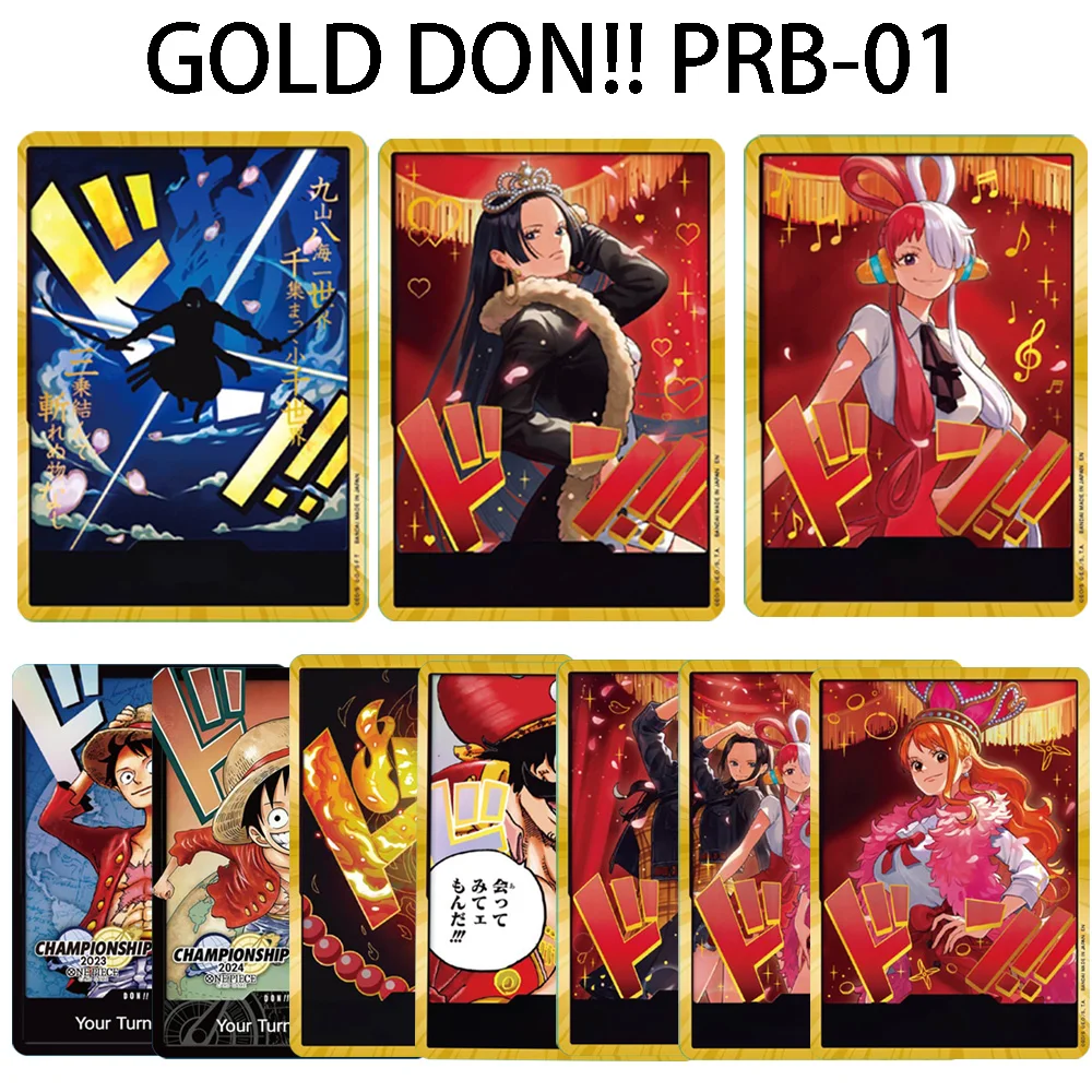 

ЗОЛОТОЙ ДОН!! Коллекционные карты Championship Luffy EB03, Nami, Uta, Hancock, Roger PRB-01, Ace, Zoro Foil Proxy Cards на английском языке по аниме One Piece OPCG