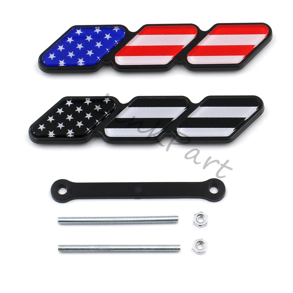 3 Tri Colors Grille Badge Emblem For Toyota TRD Tacoma Tundra 4Runner Highlande Rav4 Strip Of Air Inlet Logo Auto Accessories