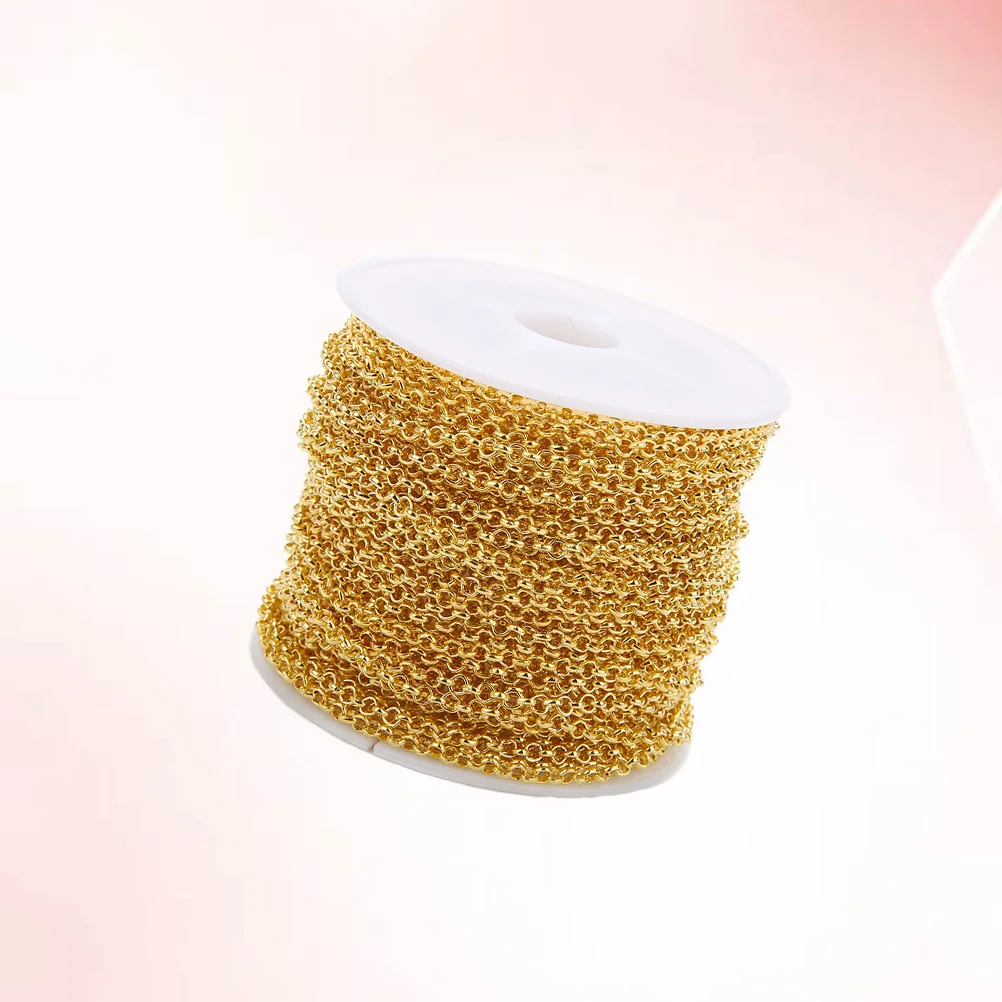 

Shaped Chain Spool Link Cable Chain Twisted Chains 2Mm Golden for DIY Jewelry Making Necklace Bracelet Craft Accessories