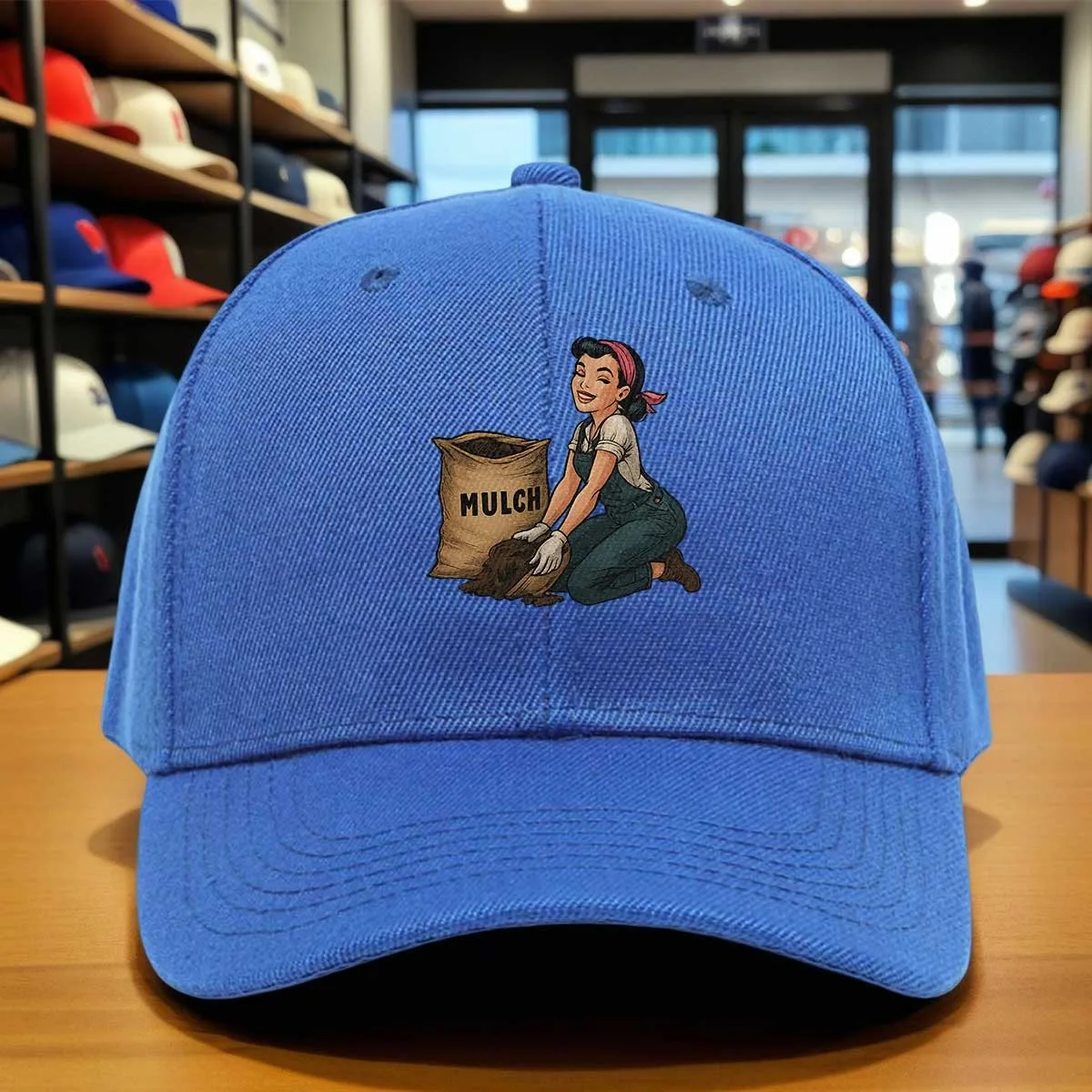 Men' & Women' Vintage Adjustable Dad Hat with Mulch Bag - 6-Panel Round Cap, Hook-and-Loop Closure, Bend Brim Suitable for Garde