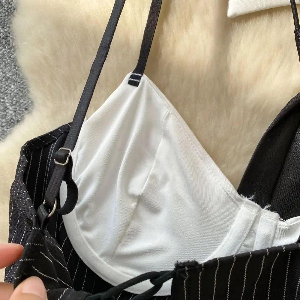 Trendy Polyester Crop Vest Spaghetti Strap with Collars and Ties Backless Top Adjustable Sleeveless Outerwear Vest For Women