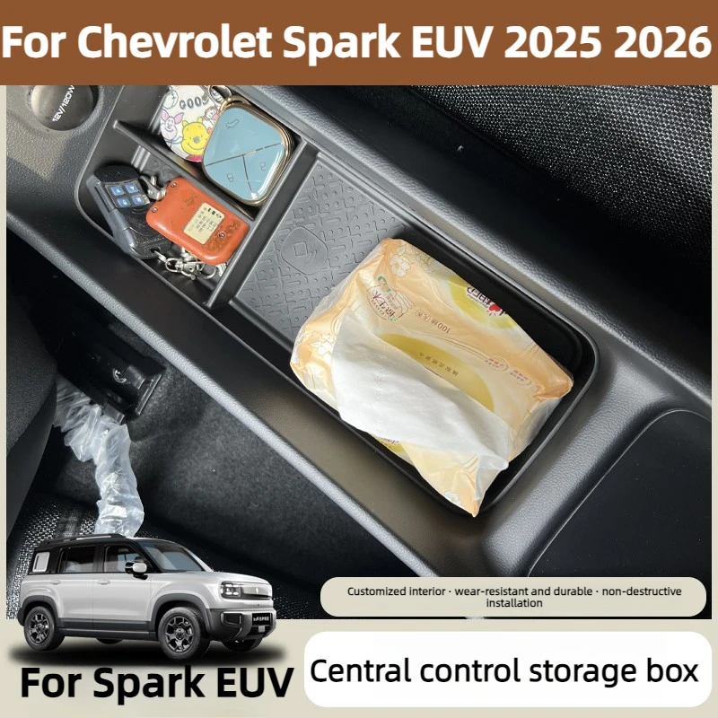 For Chevrolet Spark EUV 2025 2026 Armrest Storage Box Cup Holder Organizer Car Modification