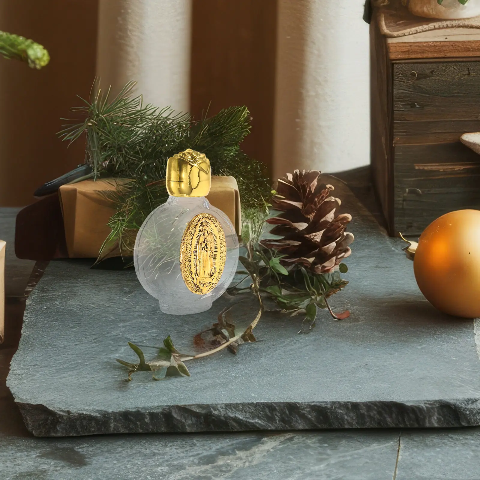 

Набор из 4-х флаконов для святой воды: портативные емкости из розового хрустального стекла с тиснением из сплава, для крещения, католических и христианских церемоний, для эфирных масел