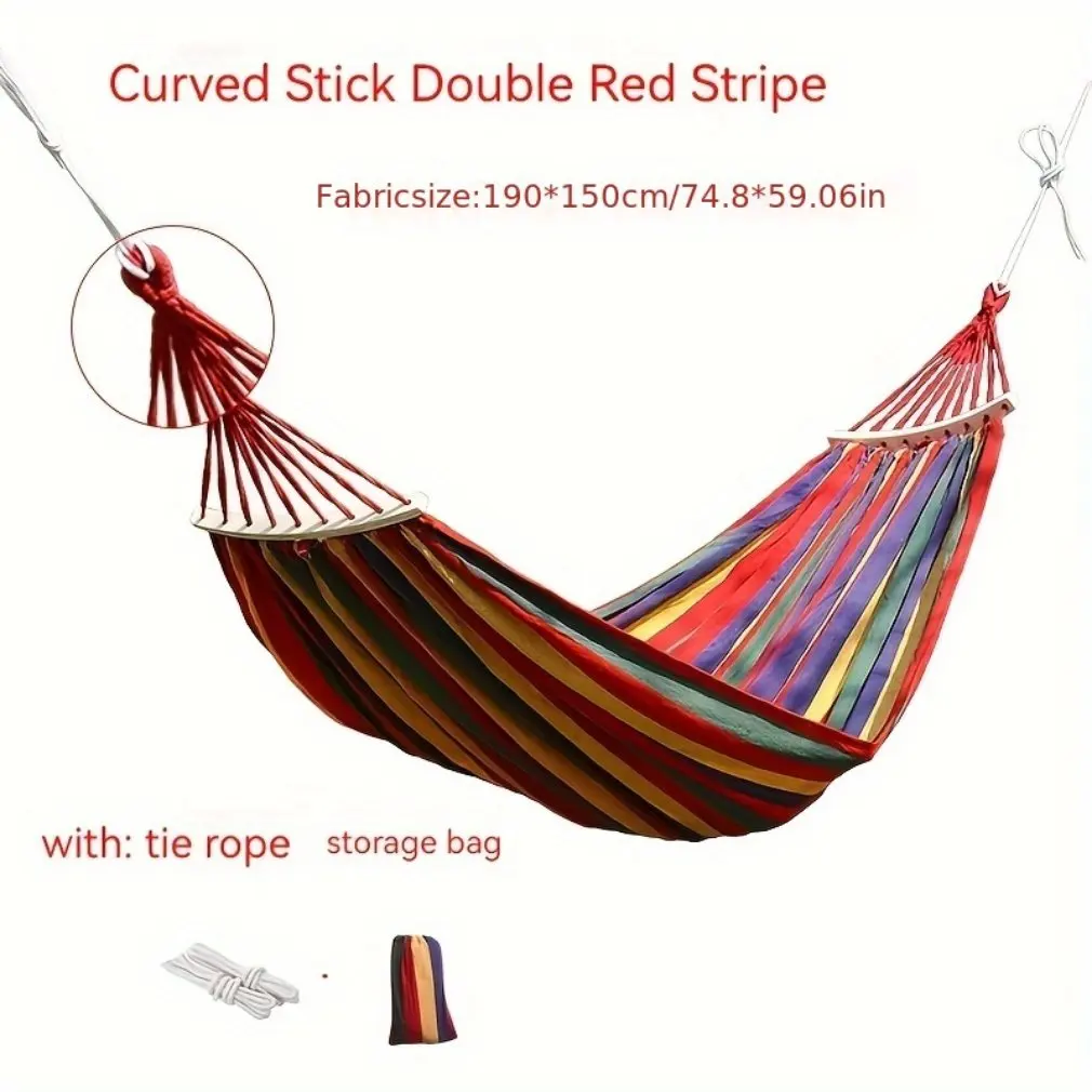 190*150cm Portable Single/Double Canvas Hammock Thickened Anti-Rollover Hanging Double Hammocks Travel Swing Chair Hanging Bed